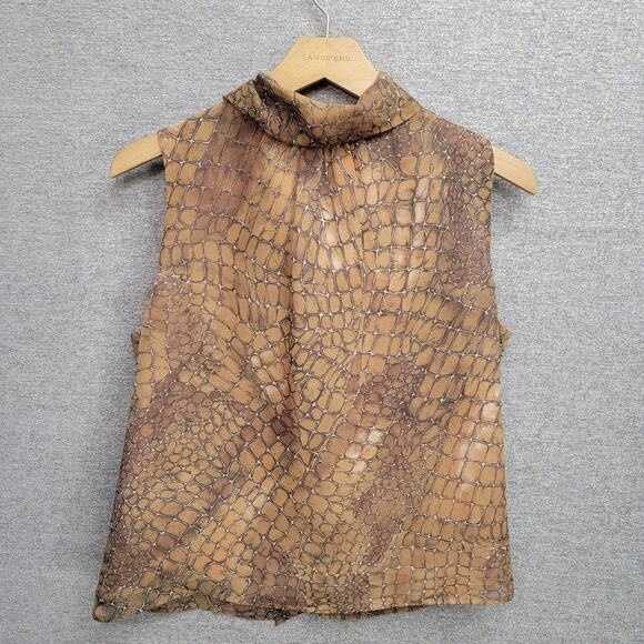 123 UN DEUX TROIS ANIMAL PRINT HIGH NECK BLOUSE, - Picture 3 of 7